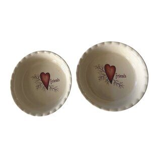 Nantucket "Friends" Cream Ceramic Bowls Set Of 2  Dishwasher Oven Microwave Safe